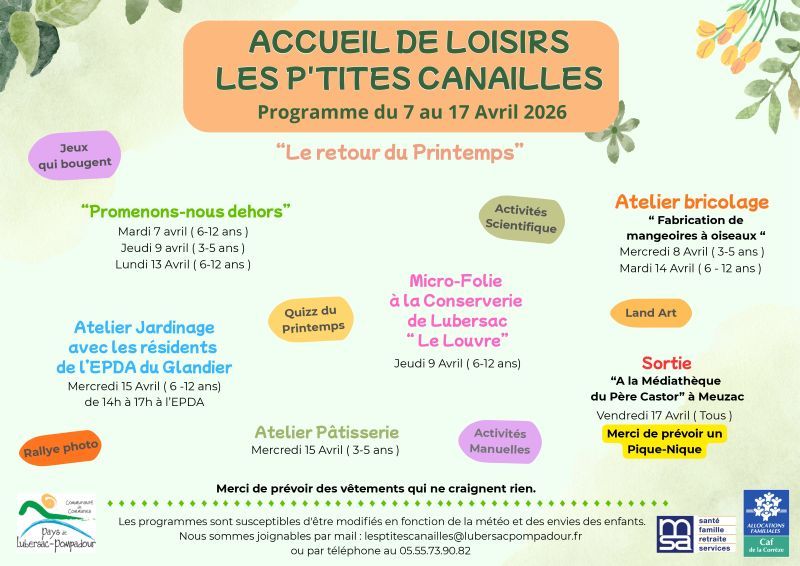 printemps 2026 les p'tites canailles